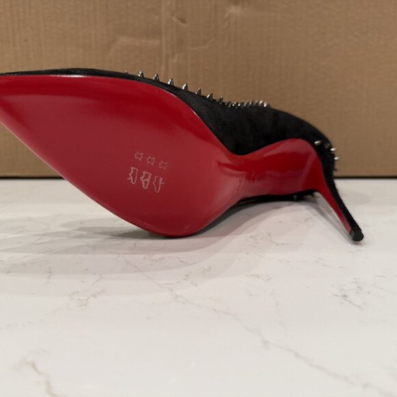 Christian Louboutin Anjalina 100 Black Veau Velours - Picture 7 of 13
